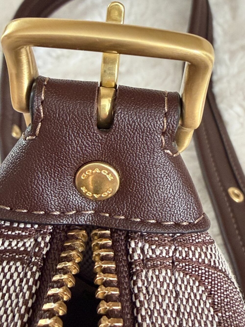 Coach Demi Signature Monogram Jacquard Shoulder Bag - Picture 6 of 16
